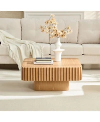 Streamdale Furniture Modern 35" Handcraft Drum Coffee Table - Natural