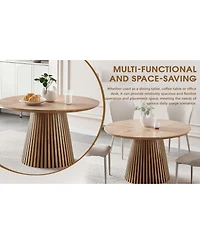 Streamdale Furniture Modern Round Wooden Dining Table - Space Saving
