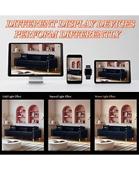 Streamdale Furniture Modern Plush 3-Seater Sofa with Pillows & Metal Legs