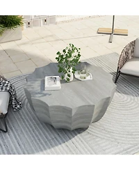Streamdale 35" Modern Waterproof MgO Cement Coffee Table (Marble White)