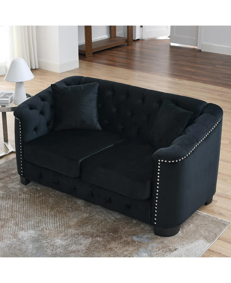 Streamdale Furniture 3-seater + 2-seater Combination sofa.Velvet black