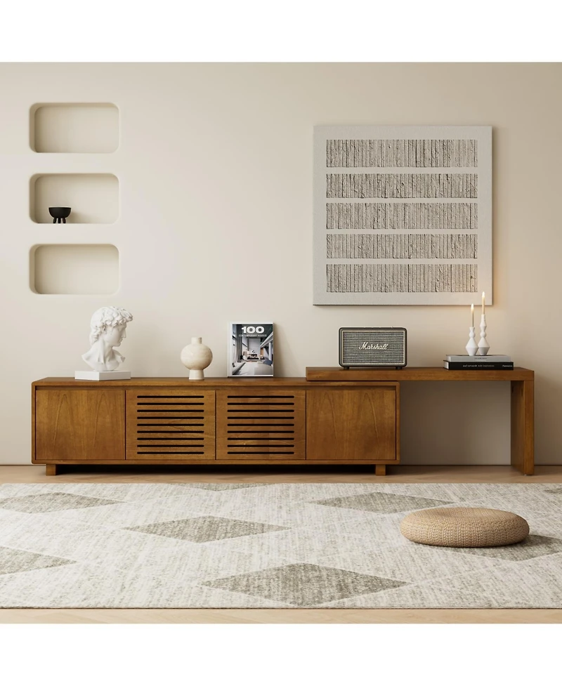 Streamdale Furniture Mid-Century Modern Tv Stand for 55"-75" TVs with Storage