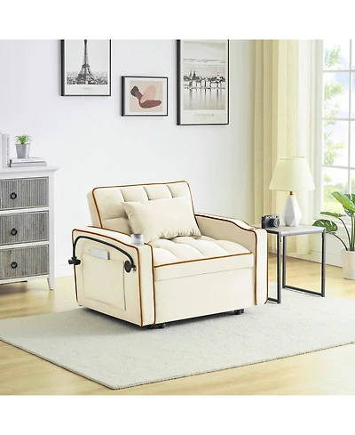Streamdale Furniture Sofa Bed with Adjustable Back, Usb Port, Wheels