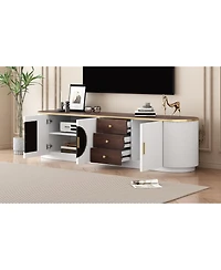 Streamdale Furniture 71" Modern Tv Stand - 3 Drawers, Shelf & Cabinets