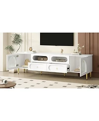 Streamdale Furniture 78.8" Retro Tv Stand - Media Console w/ Cabinets & Drawers