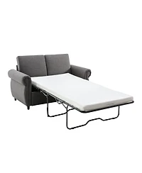 Streamdale 57.9" Pull Out Sofa Bed Loveseat Sleeper with Twin Memory Mattress Two Usb Ports for Living Room Spaces