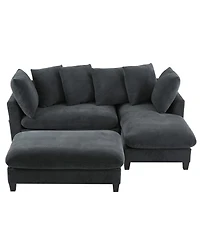 Streamdale Furniture 83" Sectional Sofa with Storage Ottoman & Pillows