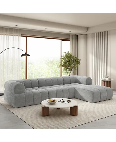 Streamdale Furniture 122" Modern L-Shaped Sectional Sofa with Chaise Lounge (Right Hand)