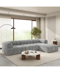 Streamdale Furniture 122" Modern L-Shaped Sectional Sofa with Chaise Lounge (Right Hand)