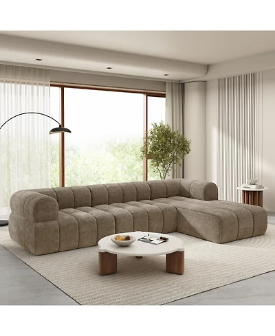 Streamdale Furniture 122" Modern L-Shaped Sectional Sofa with Chaise Lounge (Right Hand)