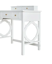 Streamdale Furniture Compact Vanity Table with Reversible Mirror & Stool