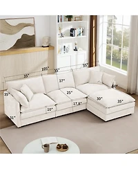 Streamdale Furniture Modular 105 Inch L Shaped Couch for Living Room