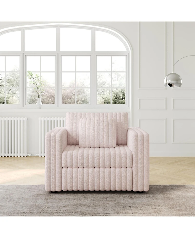 Streamdale Furniture Plush Modular Sofa Single - Light Pink