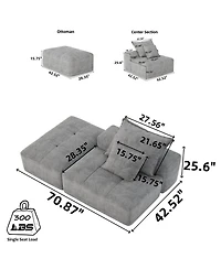 Streamdale Furniture Modern Chenille Modular Sectional Sofa with Pillows