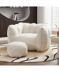 Streamdale Furniture Soft Bean Bag Chair with Footstool