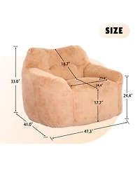 Streamdale Furniture Bean Bag Sofa Chair with Armrests