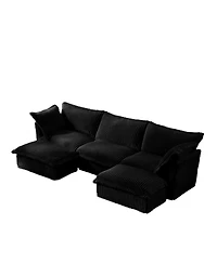 Streamdale Furniture Slipcovered U Shape Sectional Sofa