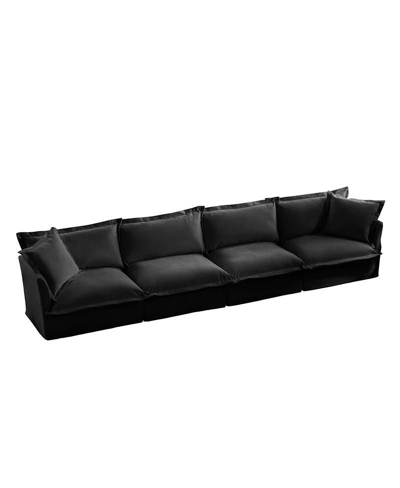 Streamdale Furniture Slipcovered 4-Seater Extra Deep Chenille Sofa - Black