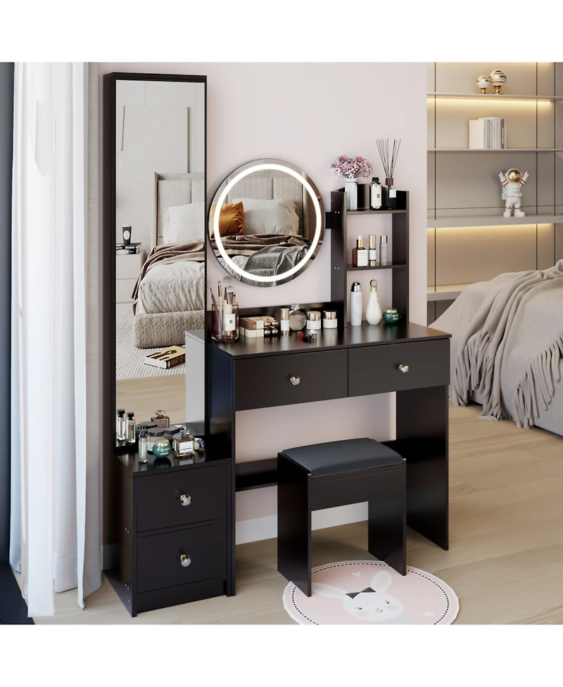 Streamdale Furniture Led Vanity Table Set