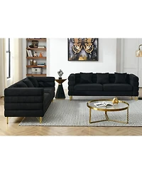 Streamdale Furniture 3-seater + 3-seater Combination sofa.black teddy