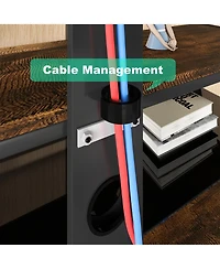 Streamdale Furniture Wooden Tv Stand with Mount, Swivel, Adjustable, Rustic Brown