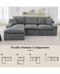 Streamdale Furniture Cloud Sectional Sofa 107.9" Grey
