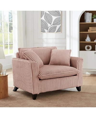 Streamdale Furniture Pink Lazy Sofa Chair with Backrest & Armrests