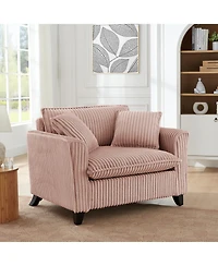 Streamdale Furniture Pink Lazy Sofa Chair with Backrest & Armrests