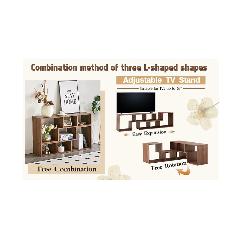 Streamdale Furniture Cube Tv Stand Media Center - Open Storage Bookcase Shelf