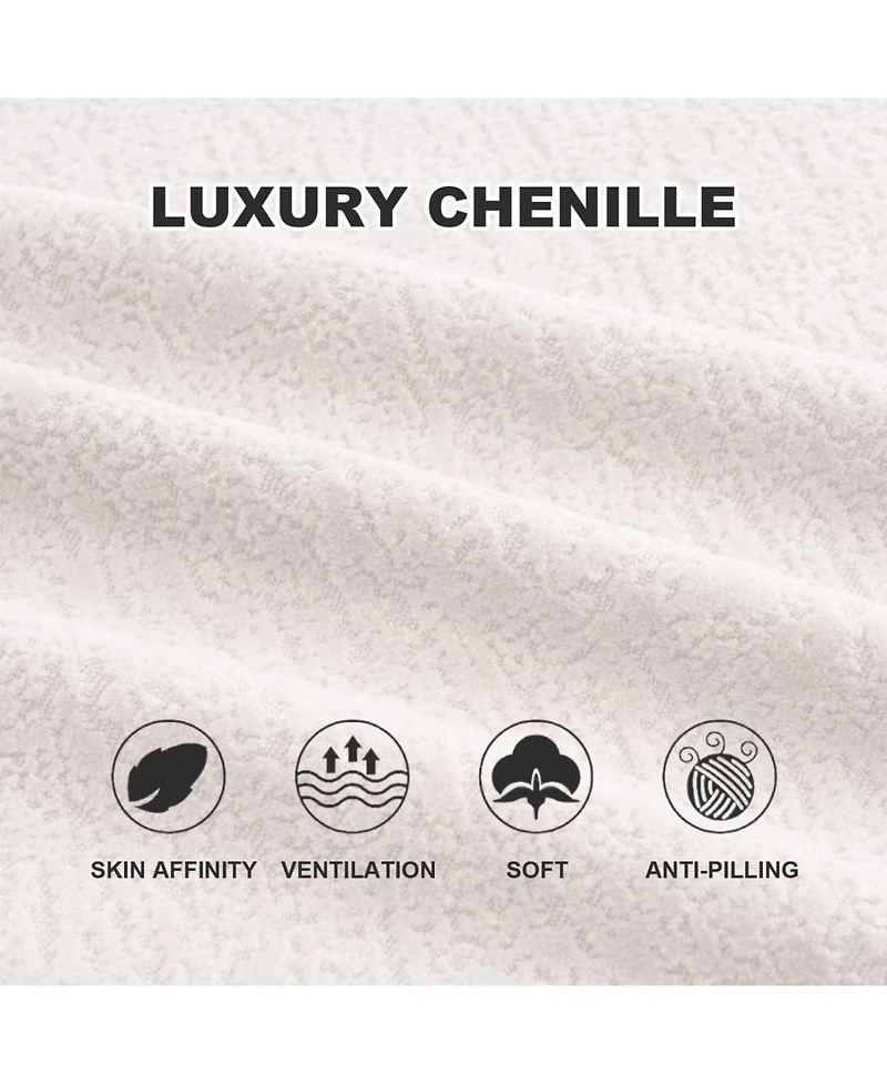 Streamdale Furniture Chenille S-Curve Sectional Sofa- Dual-Depth, White, No Assembly, Compact, 66.9"L