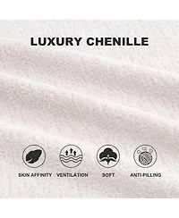 Streamdale Furniture Chenille S-Curve Sectional Sofa- Dual-Depth, White, No Assembly, Compact, 66.9"L