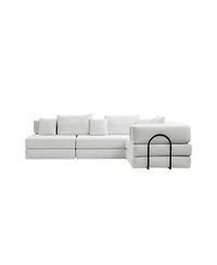 Streamdale Oversized Modular Sectional Sofa Couch Set with 6 Pillows - White