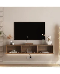 Streamdale Furniture Floating Tv Stand, Wall Mounted, Led, 69", for 55-65 Inch TVs