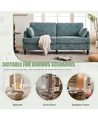 Streamdale Furniture Modern Chenille 2-Seater Sofa w/ Led, Usb & Storage
