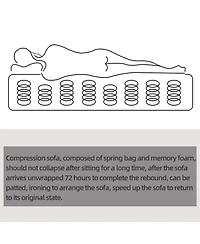 Streamdale Furniture Modular Sectional Sofa Sleeper Couch w/ Chaise & Ottoman,(Combo 3A+2B)