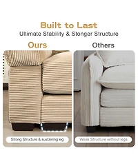 Streamdale Furniture Oversized Cloud Modular Sectional Couch, Soft Corduroy, Camel