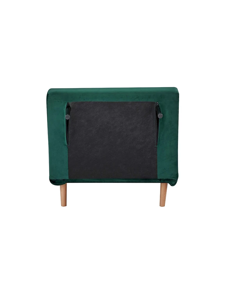 Streamdale Furniture Velvet Sleeper Chair Bed - 3-Position Backrest, Pillow Included