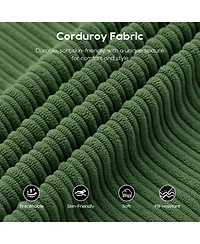 Streamdale Furniture L-Shaped Corduroy Sectional Sofa Bed - Memory Foam