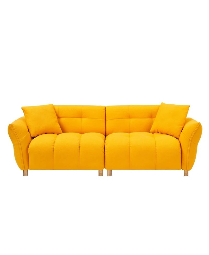 Streamdale Furniture Teddy Sofa (Yellow) w/ Pillows - Apartment/Office/Living Room