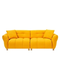 Streamdale Furniture Teddy Sofa (Yellow) w/ Pillows - Apartment/Office/Living Room