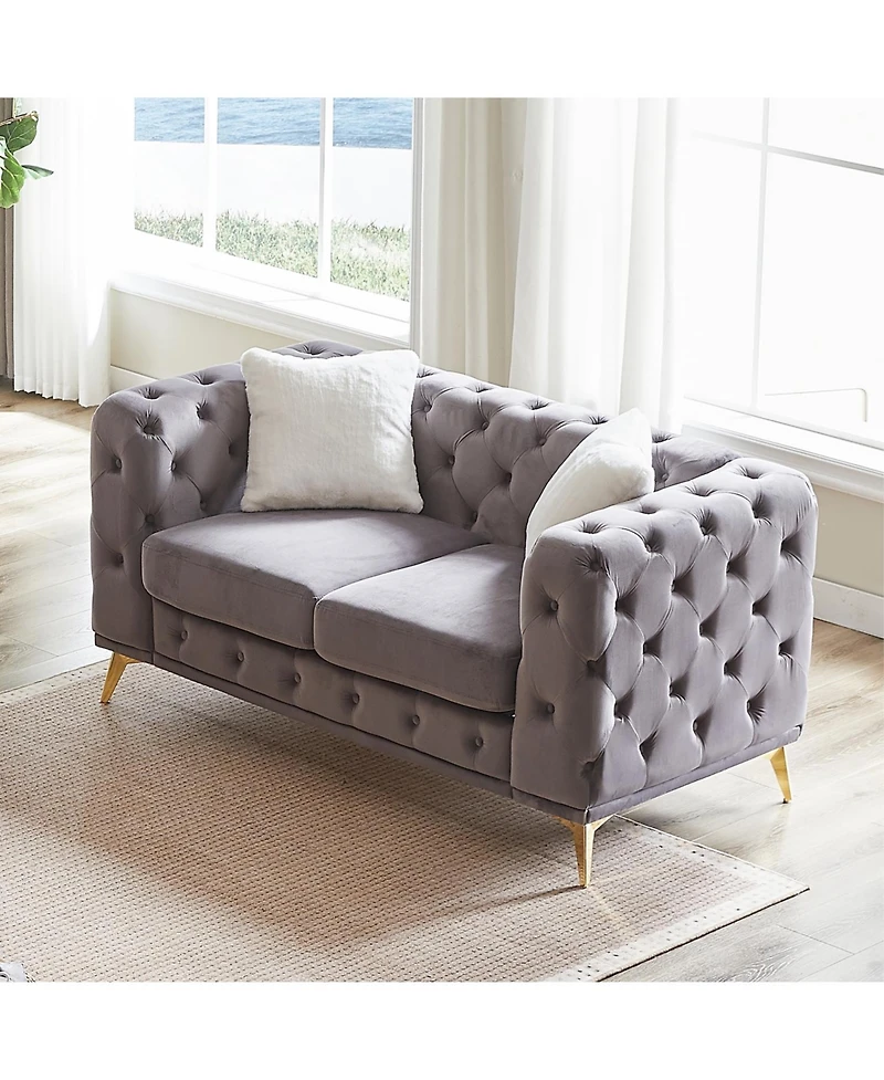 Streamdale Furniture Deluxe Velvet Chesterfield Sofa with Tufted Buttons