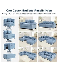 Streamdale Furniture Streamdale Oversized Cloud Modular Sectional Couch, Corduroy