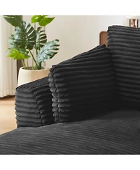 Streamdale Furniture Oversized Corduroy Chaise Lounge Sofa