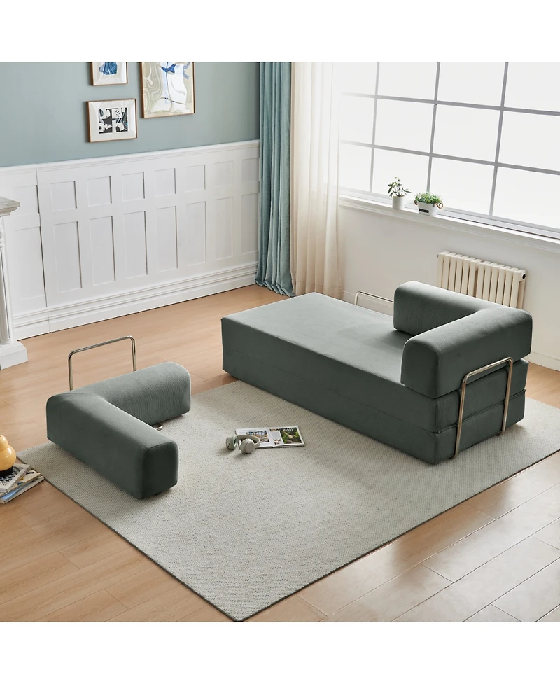 Streamdale Furniture Modern Corduroy Sofa Bed - 3 Seater, Versatile Layouts