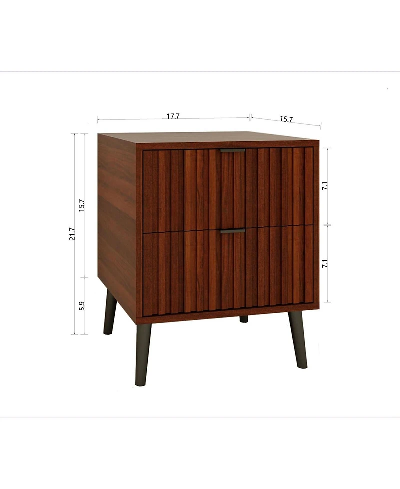Streamdale Furniture Wooden Nightstand with 2 Drawers