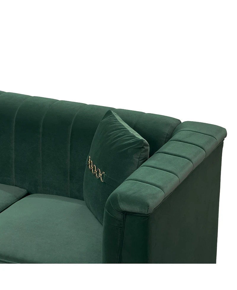 Streamdale Furniture Gold Leg Sherpa Sofa - Modern 3-Seater Couch