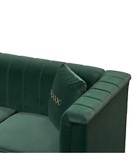 Streamdale Furniture Gold Leg Sherpa Sofa - Modern 3-Seater Couch