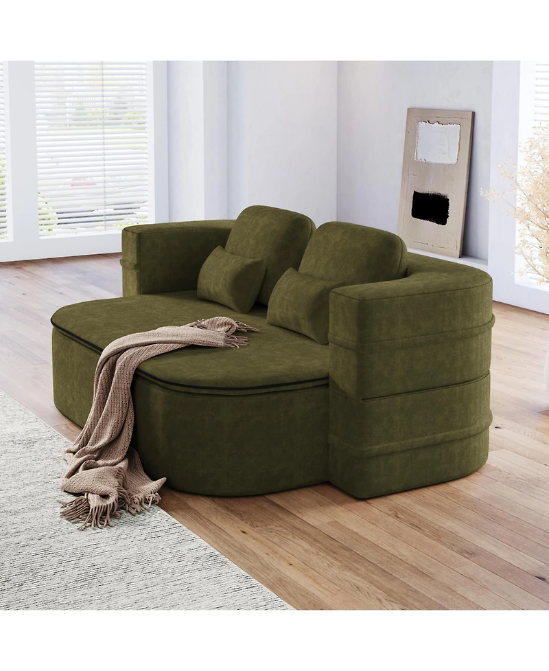 Streamdale 75" Foldable Sofa Bed with Blanket