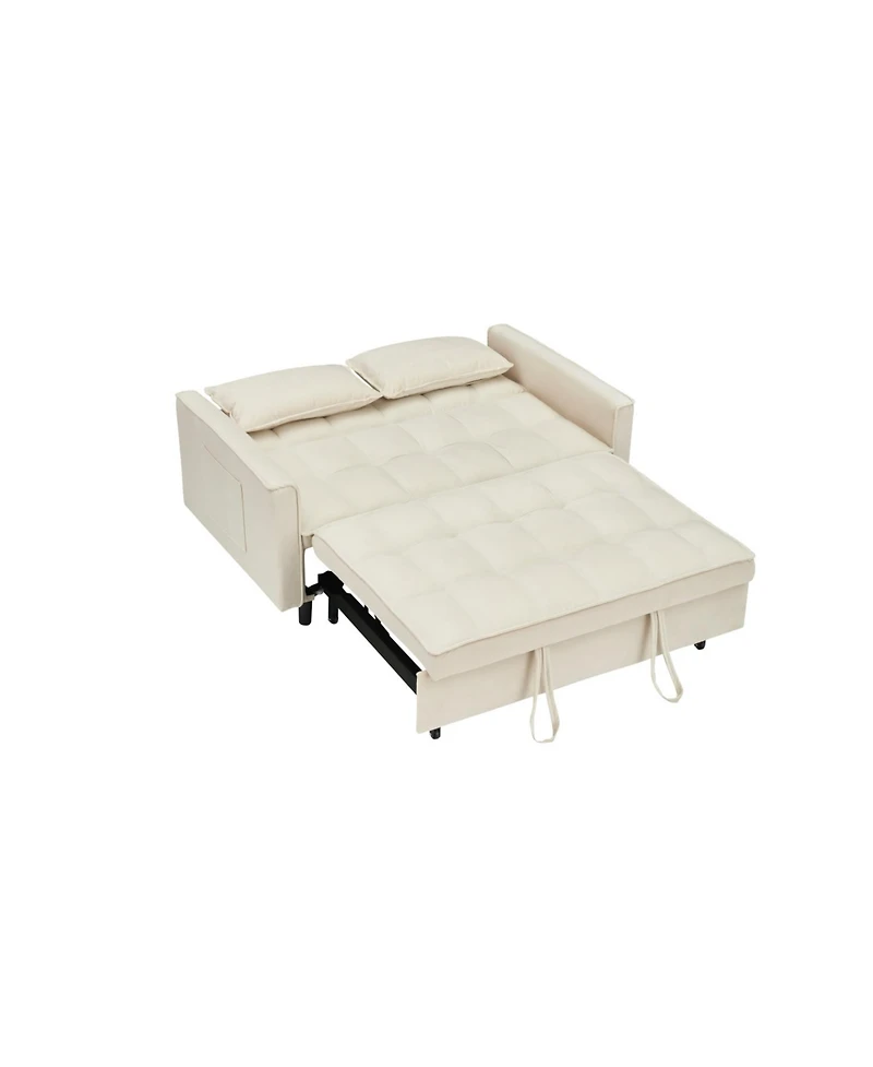 Streamdale Furniture Modern Velvet Sleeper Sofa with Pillows & Pockets