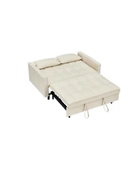 Streamdale Furniture Modern Velvet Sleeper Sofa with Pillows & Pockets